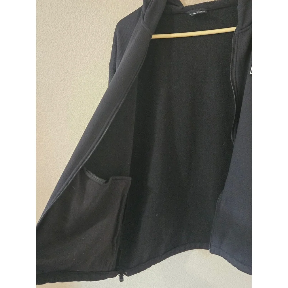 New Balance Mens Black Full Zip Fleece Lined Mesh Hoodie Jacket Large - Picture 5 of 6